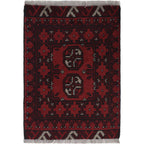 Mini Wool Ethnic Entry Rug 2.2x1.5 ft