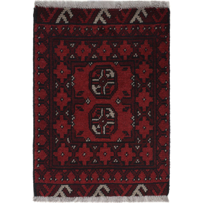 Mini Wool Ethnic Entry Rug 2.2x1.5 ft
