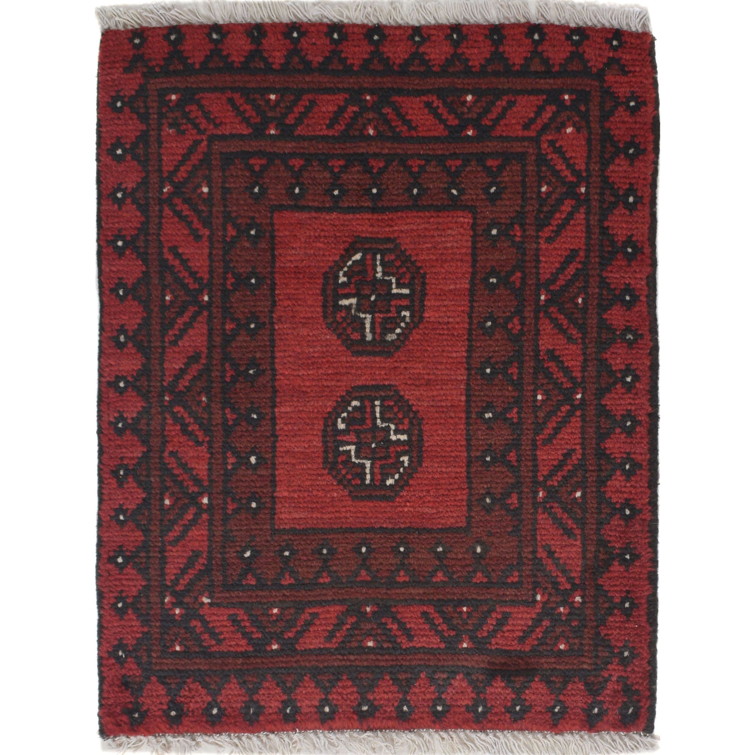 Afghan Handwoven Tribal Mini Rug 2.1x1.6 ft