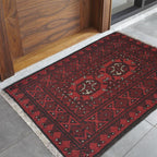 Wool Handmade Afghan Door Mat 2.1x1.7 ft