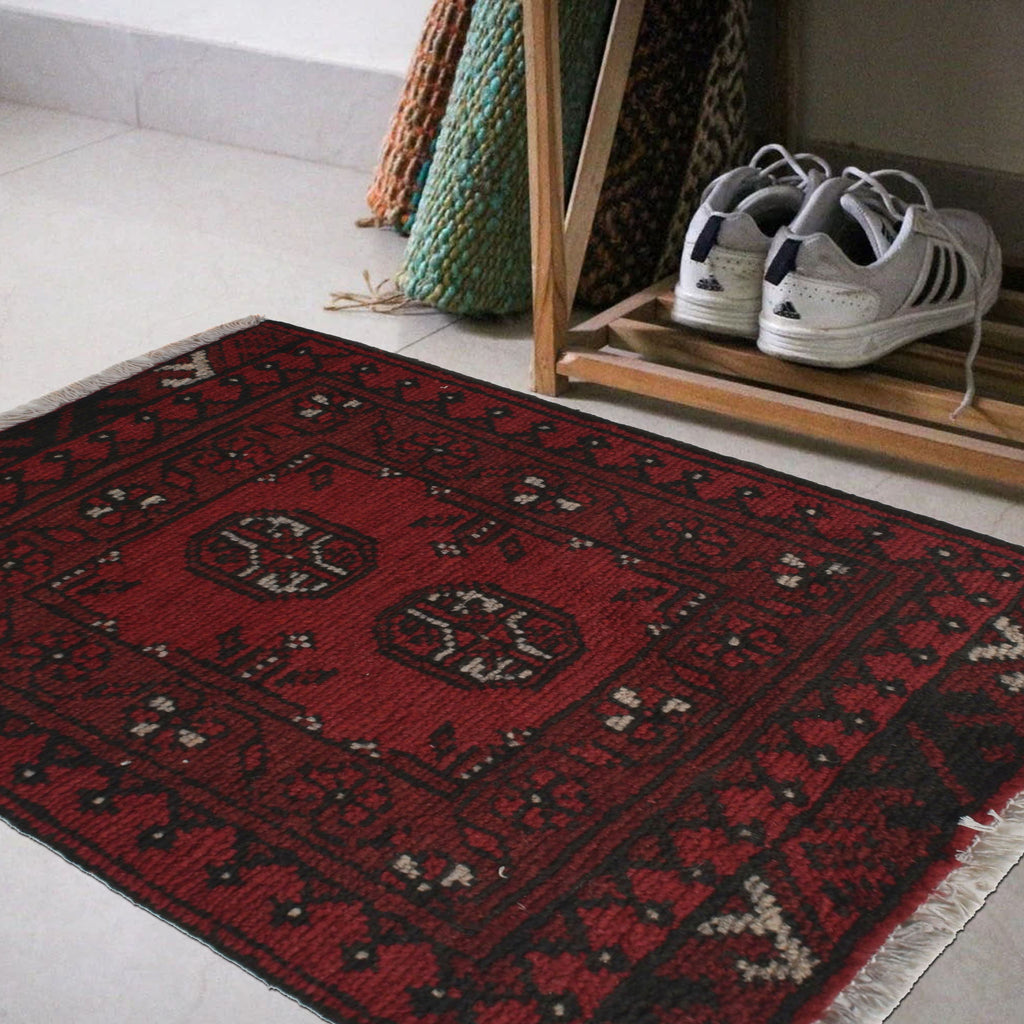 Nomadic Afghan Woven Entry Rug 2x1.6 ft