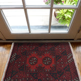 Afghan Nomadic Wool Craft Rug 2x1.6 ft