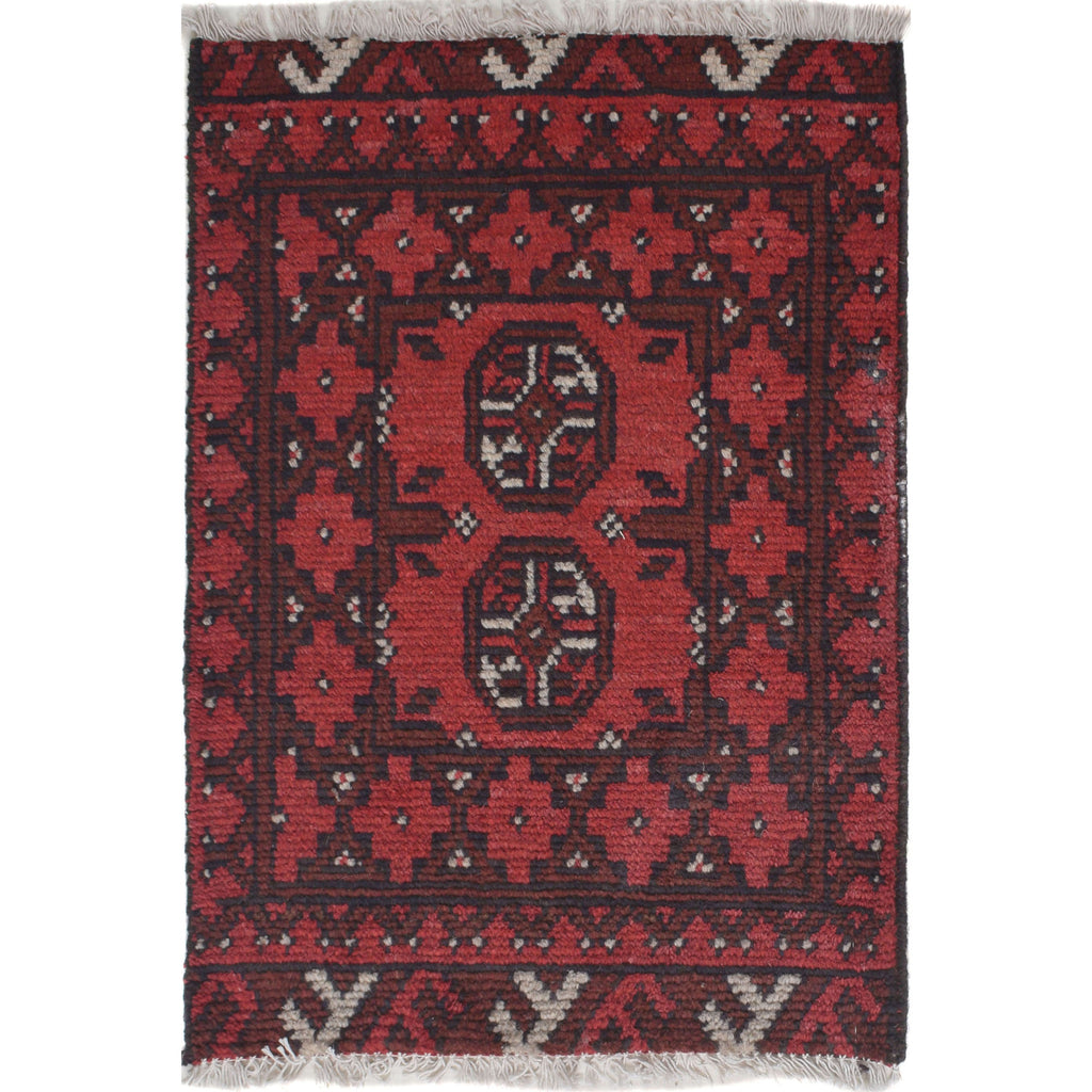 Handmade Wool Afghan Floor Mat 2.1x1.5 ft