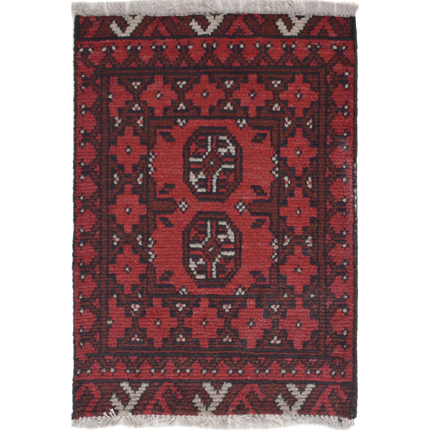 Handmade Wool Afghan Floor Mat 2.1x1.5 ft