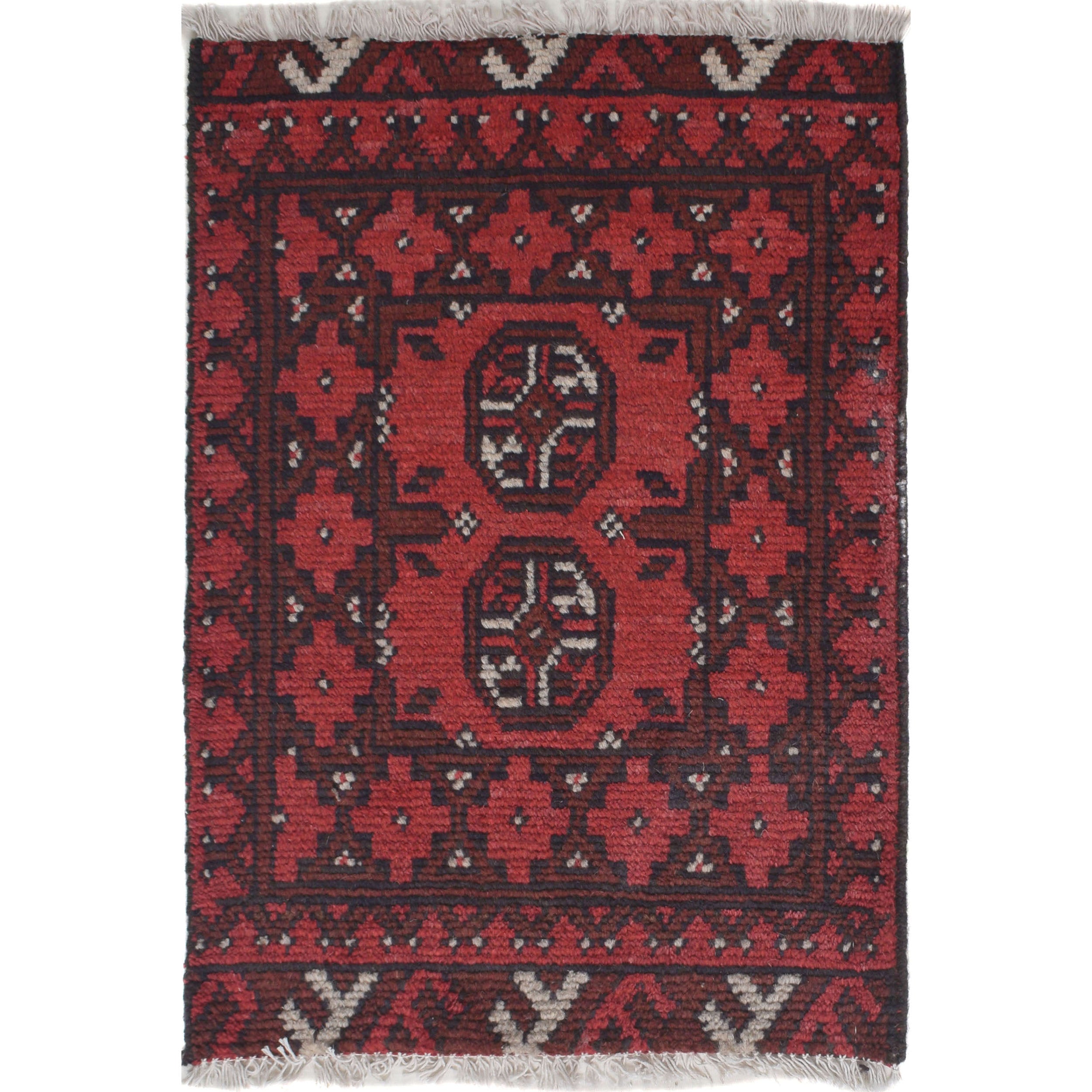 Handmade Wool Afghan Floor Mat 2.1x1.5 ft