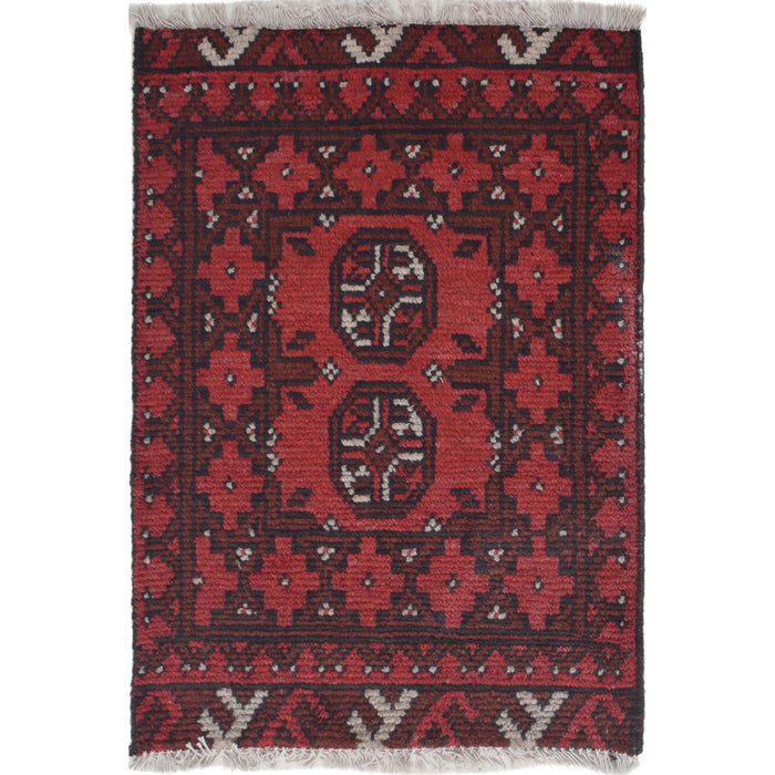 Handmade Wool Afghan Floor Mat 2.1x1.5 ft