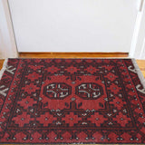 Handmade Wool Afghan Floor Mat 2.1x1.5 ft
