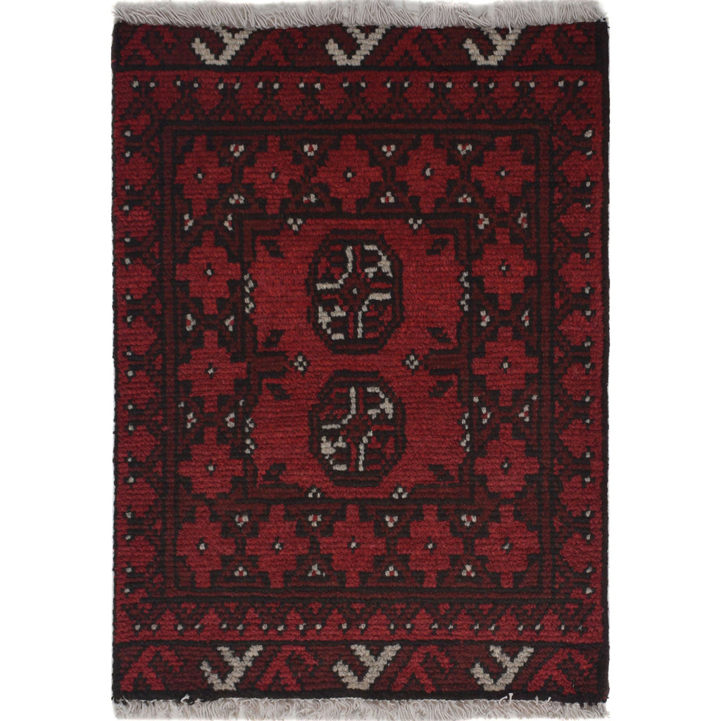 Mini Afghan Handwoven Entry Rug 2.1x1.5 ft