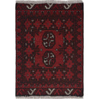 Mini Afghan Handwoven Entry Rug 2.1x1.5 ft