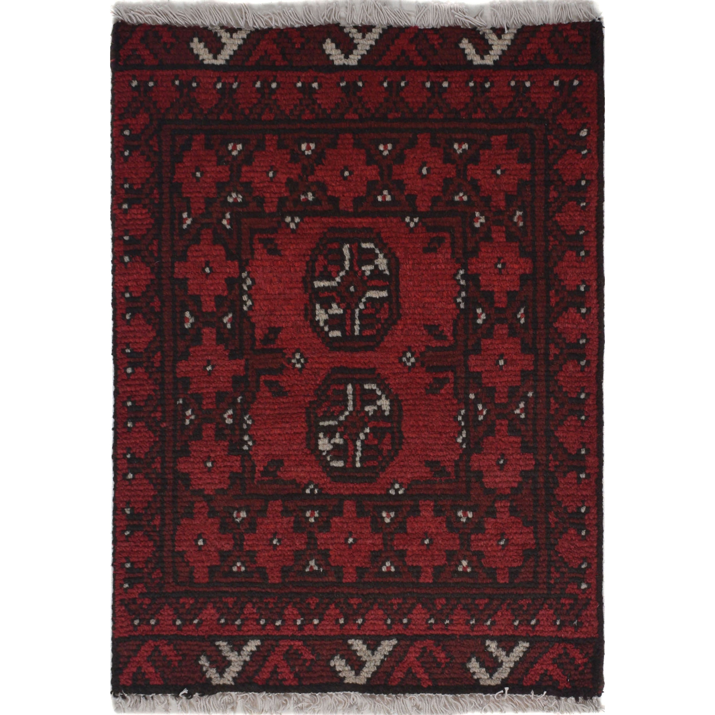 Mini Afghan Handwoven Entry Rug 2.1x1.5 ft