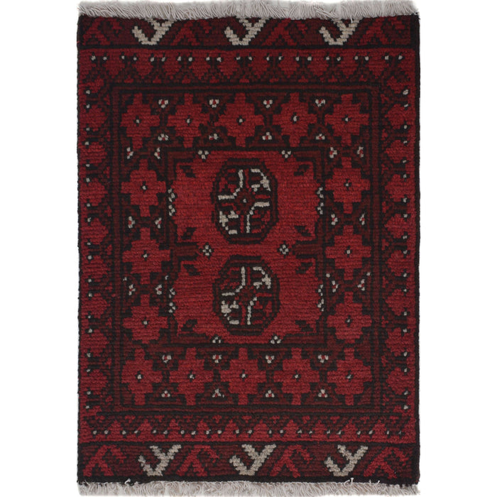 Mini Afghan Handwoven Entry Rug 2.1x1.5 ft