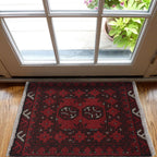 Mini Afghan Handwoven Entry Rug 2.1x1.5 ft
